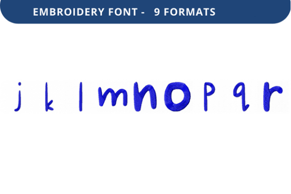 Short Quiz Font Lowercase J to R: Boutique Embroidery Review