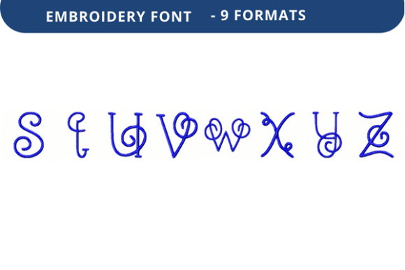 Vine Nouveau Font S to Z Review: Elegant Embroidery Letters